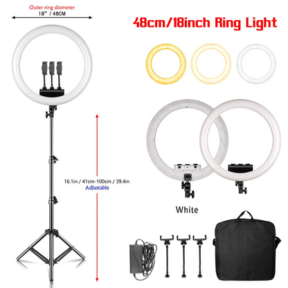 18 Inch Led Ring Light Large Selfie Ring Light Remote Control Photography for Youtube Makeup Video Light for Phone
